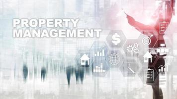 Property management. Business, Technology, Internet and network concept. Abstract Blurred Background photo