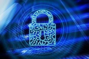 Cyber Security lock icon Information Privacy Data Protection internet and Technology concept. photo
