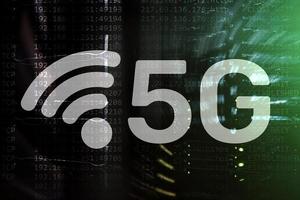 5G Network, 5G internet Connection Concept in digital background. Smart communication network concept photo