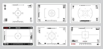 Video and photo camera display viewfinder frame vector