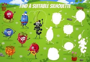 Find a suitable silhouette of berry characters vector