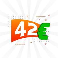 42 Euro Currency vector text symbol. 42 Euro European Union Money stock vector