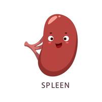 Cartoon spleen human bogy organ funny character vector