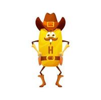 Cartoon vitamin H ranger or sheriff character vector