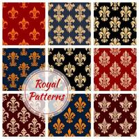 Floral royal ornament and damask patterns vector