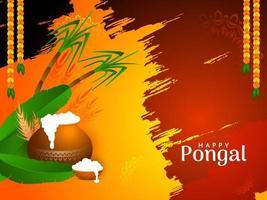 Happy pongal south Indian festival background design vector
