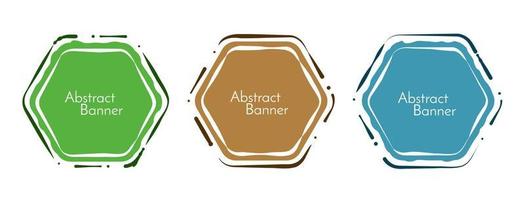 conjunto de banners modernos de forma hexagonal de diseño geométrico abstracto vector