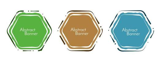 Abstract geometric design hexagonal shape modern banners set vector