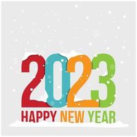 Winter snow 2023 Happy new year typography vector