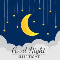 Good Night. Hand drawn typography poster. Card good night vector image