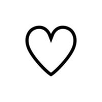 Heart icon outline black color vector image design