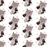 Seamless pattern of cute cartoon animal characters for baby prints. vector