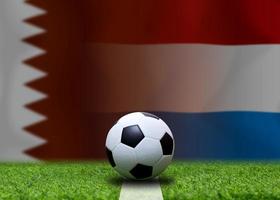 Football Cup competition between the national Qatar and national Netherlands. photo