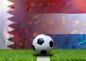 competición de copa de fútbol entre el qatar nacional y los países bajos nacionales. foto