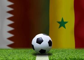 competición de copa de fútbol entre el qatar nacional y el senegal nacional. foto