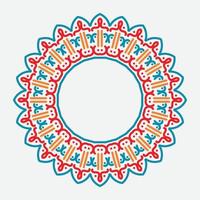 Retro abstract pattern with culture ornament on white background. round ornament decoration. vector