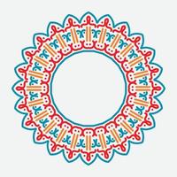 Retro abstract pattern with culture ornament on white background. round ornament decoration. vector