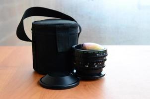 KHARKOV. UKRAINE - MAY 2, 2022 BelOMO EWP fisheye MC 8mm 3.5 photographic lens close up photo