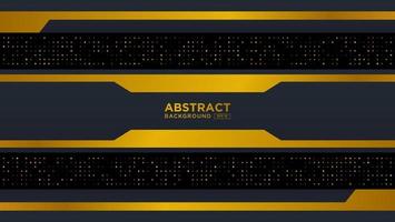 papercut overlaping background. Abstract dark background with golden lines and golden glitters dots element decoration. modern background. vector