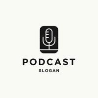 Podcast logo template vector illustration design