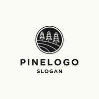 plantilla de diseño de icono de logotipo de pino vector