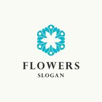 Flower logo icon design template vector illustration