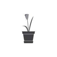 flower in the vase logo vector