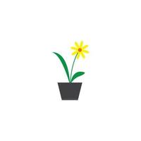 flower in the vase logo vector
