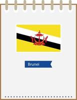 Brunei flag notepad vector