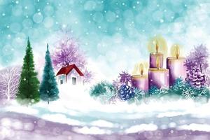 Hand painted watercolor drawing for christmas and happy new year season background vector