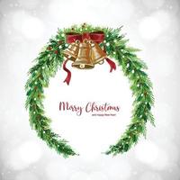 hermoso fondo de tarjeta decorativa de corona de navidad de celebración artística vector