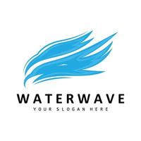 Water Wave Logo, Earth Element Vector, Water Wings Logo Design Style, Brand Icon, Sticker vector