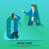 Question mark. FAQ concept. the man asking the question. Ask Questions and get Answers. Online Support Center. Frequently Asked Questions. Flat Vector Illustration.