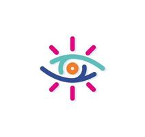 Abstract eye colorful logo-icon. Modern lines with new pop art colors. Bold line clean style template set. vector