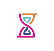 Abstract hourglass colorful logo-icon. Modern lines with new pop art colors. Bold line clean style template set. vector