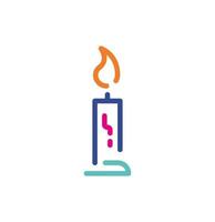 Abstract colorful candle logo icon. Modern lines with new pop art colors. Bold line clean style template set. vector