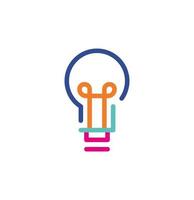 Abstract colorful light bulb logo icon. Modern lines with new pop art colors. Bold line clean style template set. vector