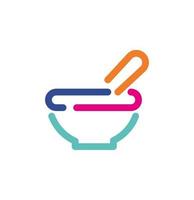 Abstract colorful bowl-plate logo icon. Modern lines with new pop art colors. Bold line clean style template set. vector