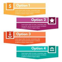 Four elements of infographic design with icons. Step by step infographic design template. Vector illustration