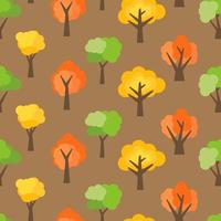 Seamless pattern from autumn trees. Autumn forest background. Vector illustration