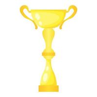 Vector golden trophy champion cup. Championship prize for first place. Victory symbol isolated on white background.