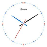 Vector illustration of mechanical clock. Clock face on white background.