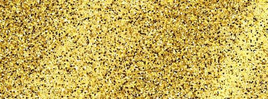 Golden glittering background with gold sparkles and glitter effect. Banner design. Empty space for your text. Vector illustration