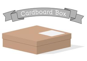 Closed low cardboard box on white background. vector