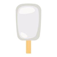 Vector illustration of ice cream. Cream ice cream on a wooden stick