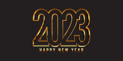 Happy new year banner with metallic gold numbers vector