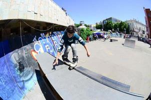 KHARKIV, UKRAINE - 27 MAY, 2022 Roller skating during the annual festival of street cultures photo