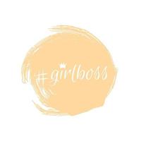 Girl boss lettering card isolated on white background. T-shirt sublimation print template. Successful business lady concept. vector