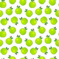 Colorful cartoon apple fruit seamless pattern isolated on white background. Doodle simple vector juicy food. Juice packaging design. Summer fabric print template.