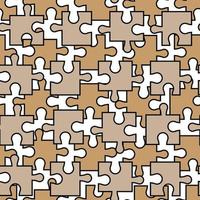 Puzzle piece shape seamless pattern. Simple doodle background. Fashion fabric print template. vector